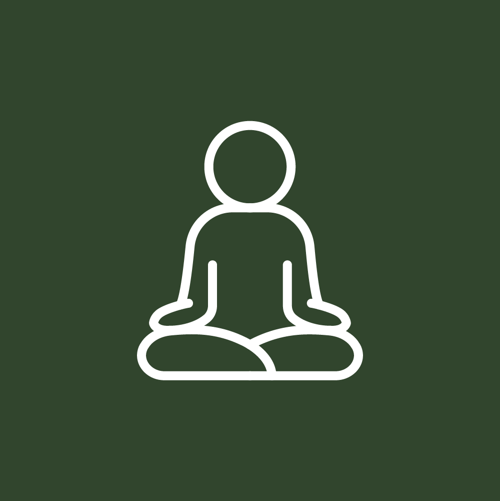 Icono de persona en postura de meditación para servicio de Fisioterapia