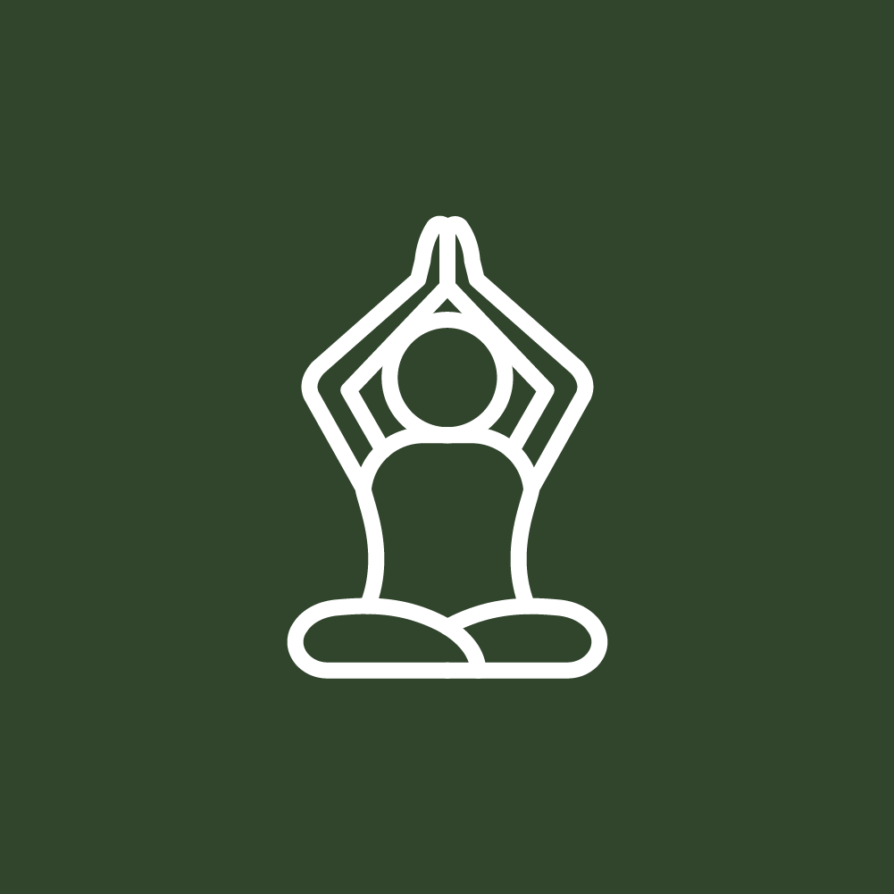 Icono de persona en postura de meditación para servicio de Fisioterapia